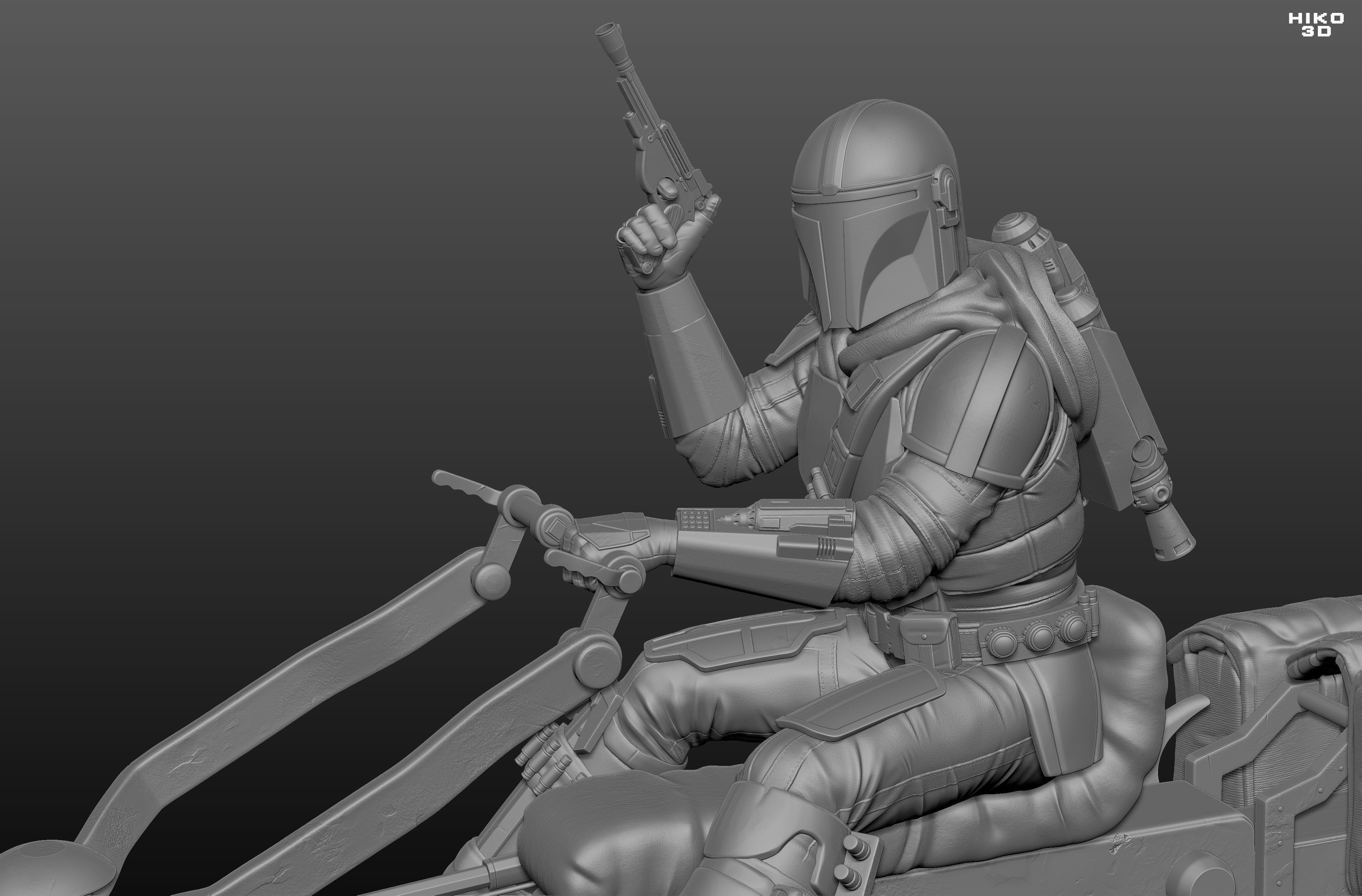 The Mandalorian Diorama 1-6 Scale -  3D print model_32