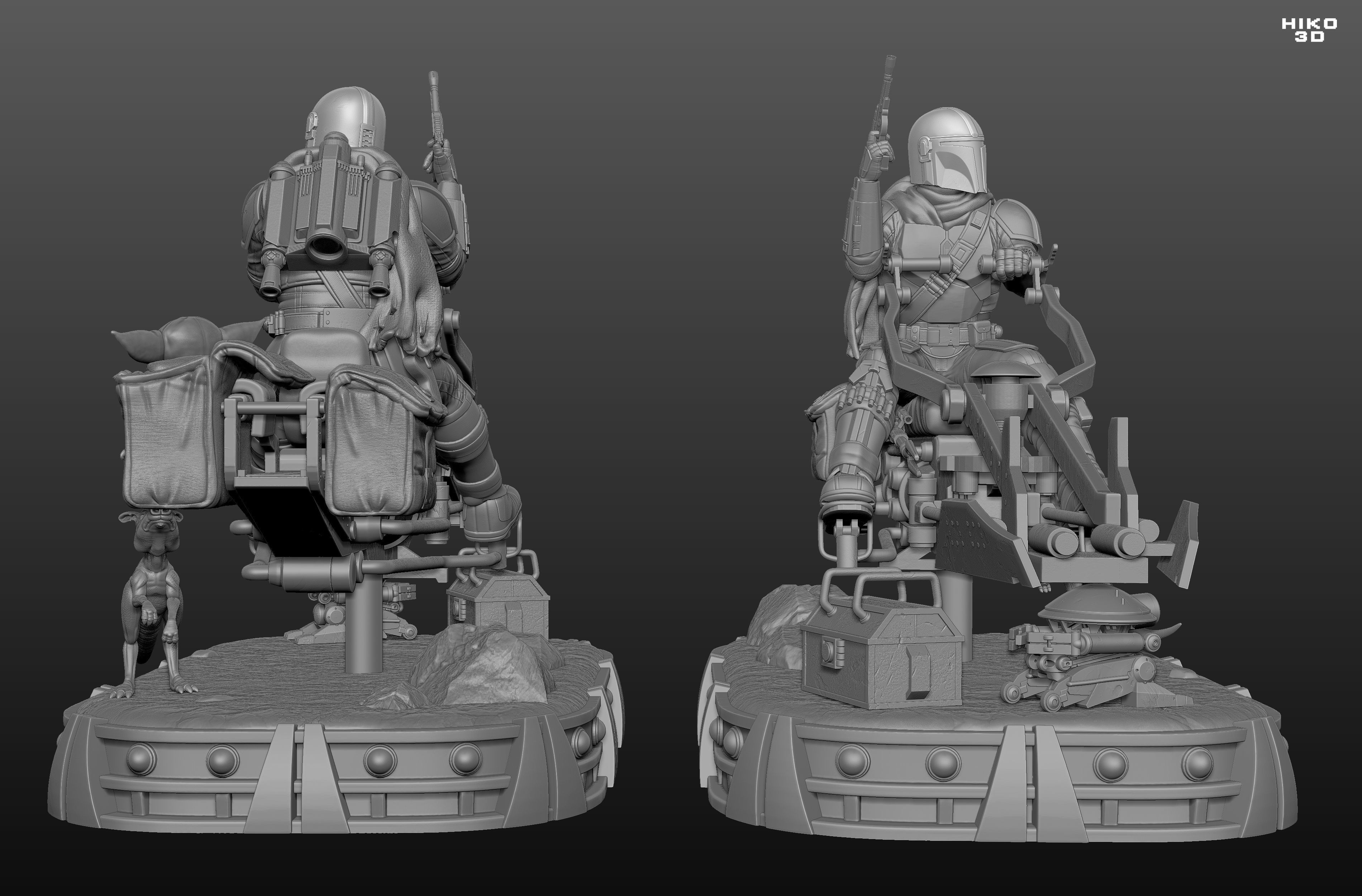 The Mandalorian Diorama 1-6 Scale -  3D print model_15