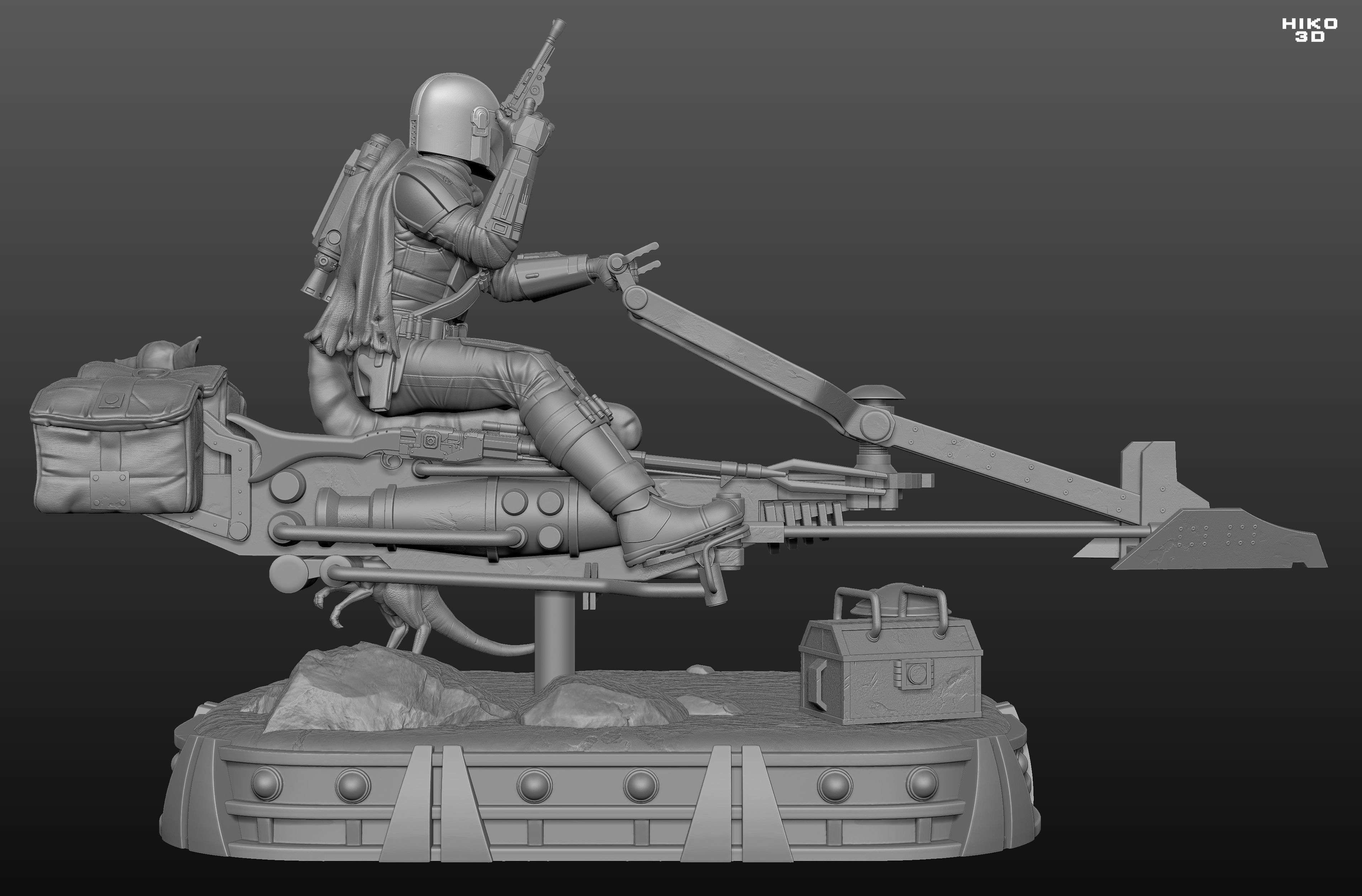 The Mandalorian Diorama 1-6 Scale -  3D print model_29