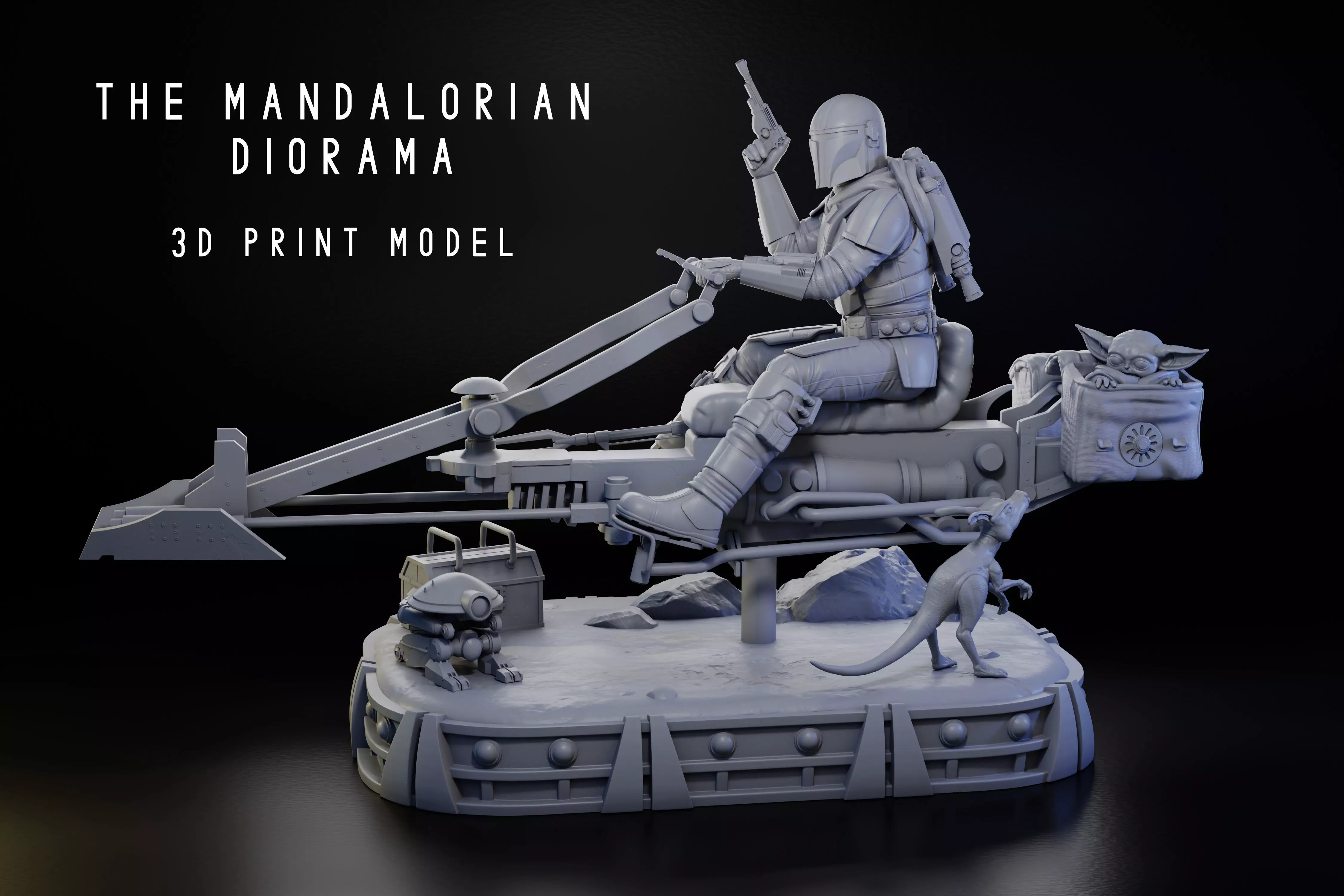 The Mandalorian Diorama 1-6 Scale -  3D print model_0