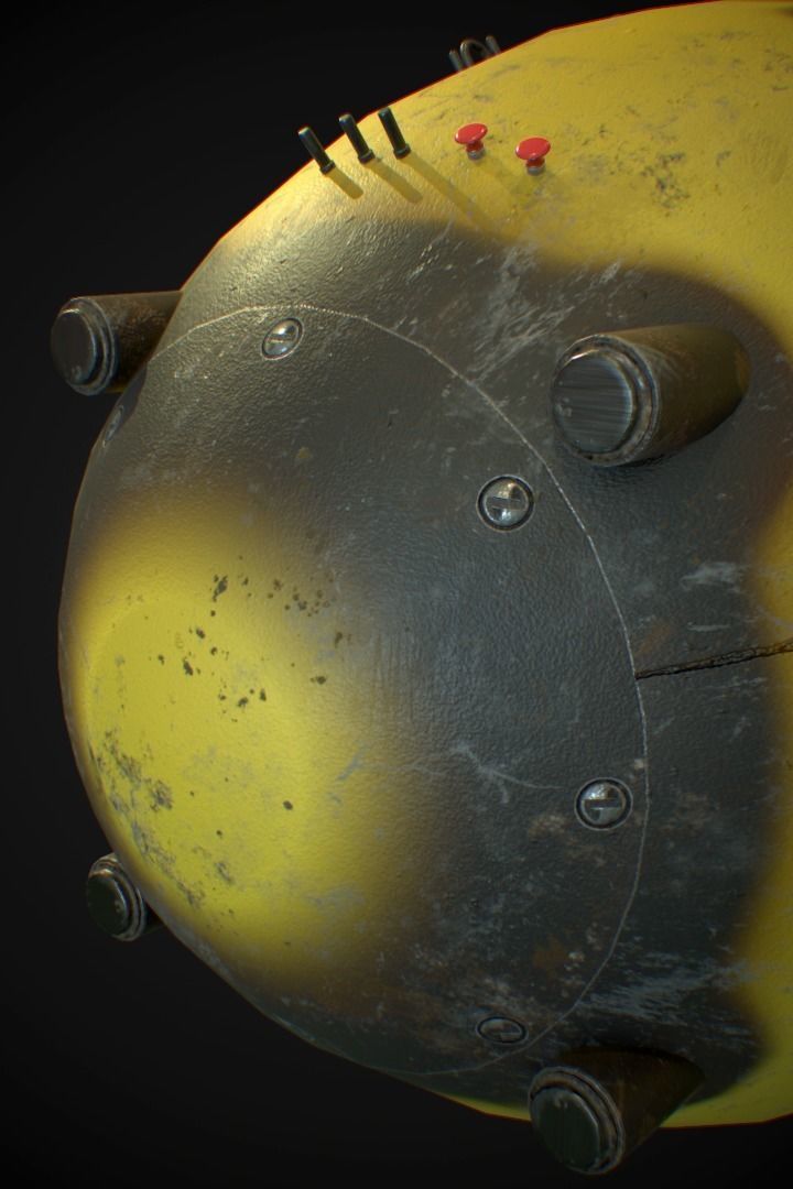 Mark III Atomic Bomb aka Fatman - Game ready low-poly 3d model Low-poly 3D model_18
