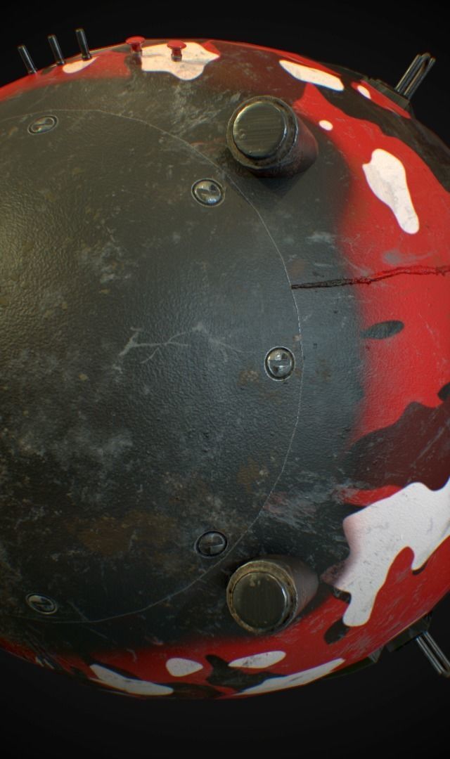 Mark III Atomic Bomb aka Fatman - Game ready low-poly 3d model Low-poly 3D model_12