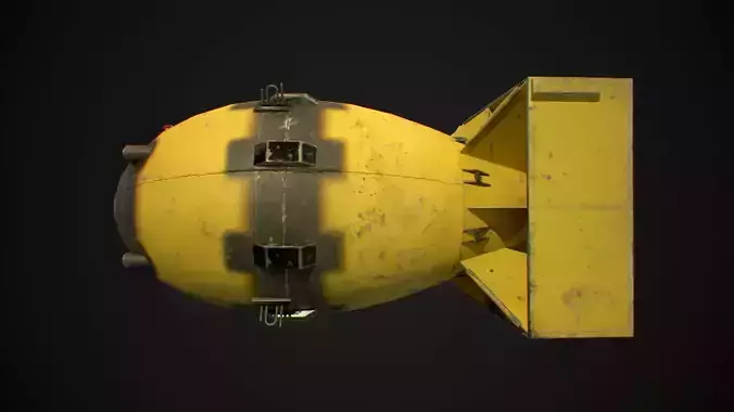 Mark III Atomic Bomb aka Fatman - Game ready low-poly 3d model Low-poly 3D model