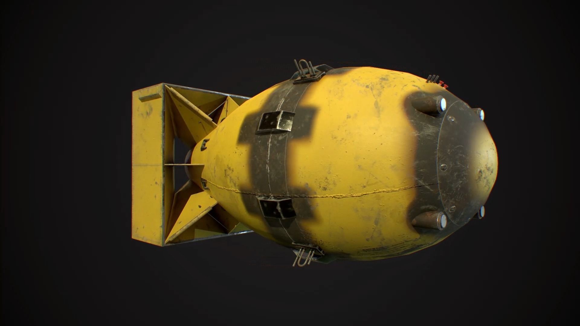 Mark III Atomic Bomb aka Fatman - Game ready low-poly 3d model Low-poly 3D model_5