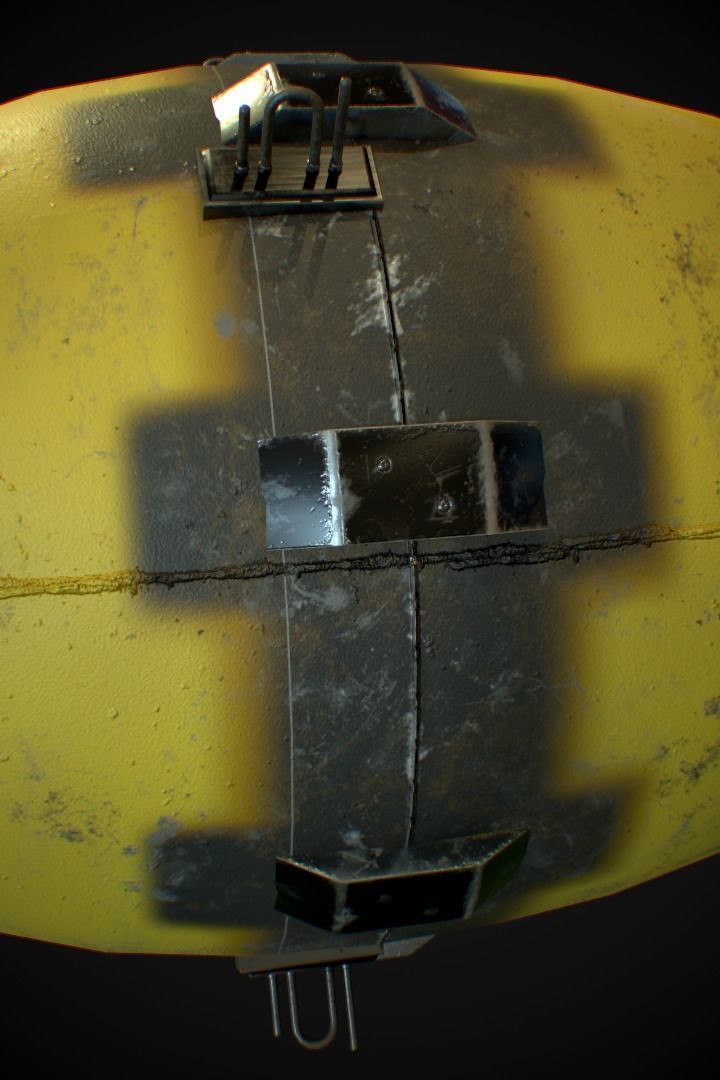 Mark III Atomic Bomb aka Fatman - Game ready low-poly 3d model Low-poly 3D model_17