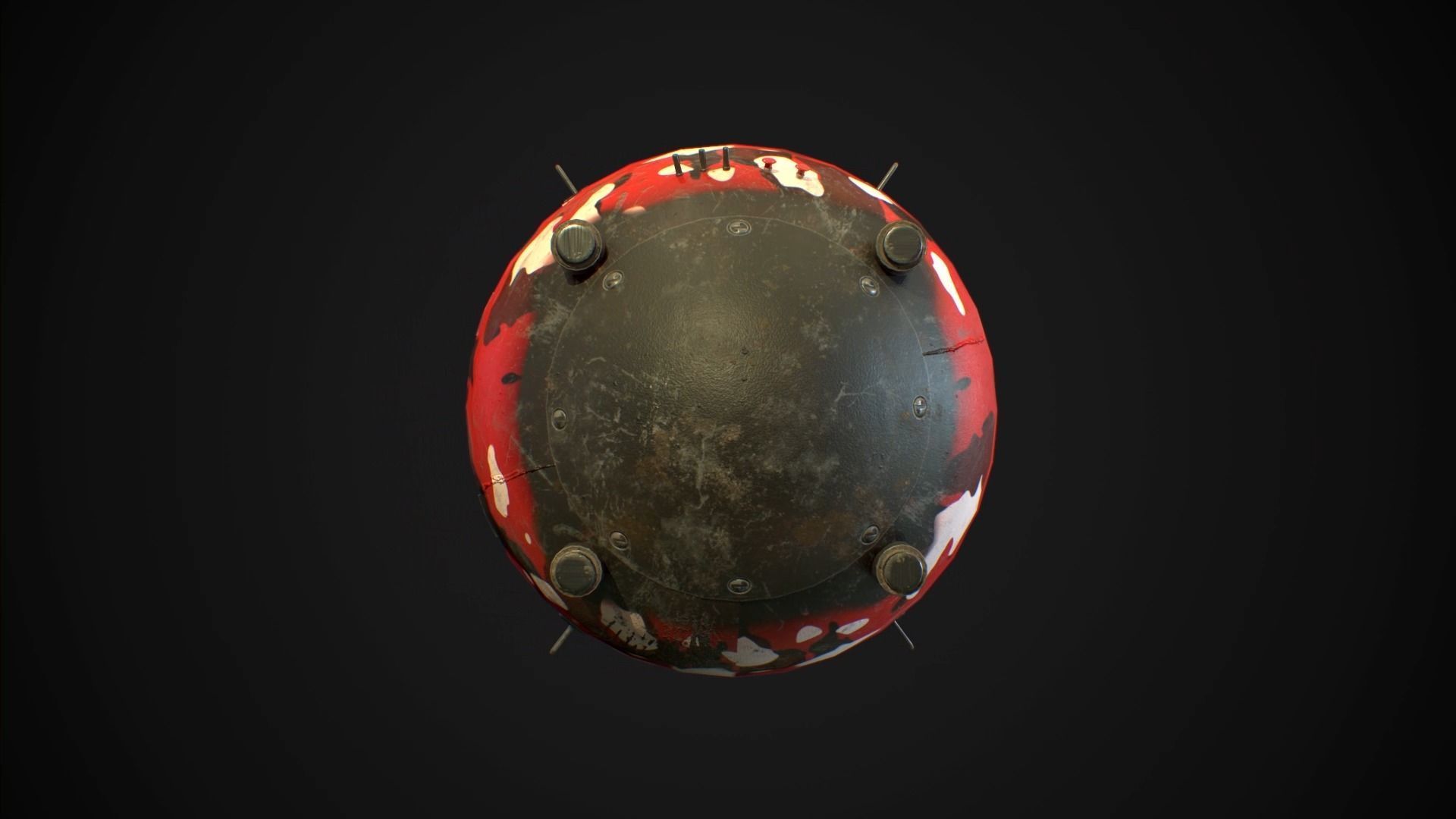 Mark III Atomic Bomb aka Fatman - Game ready low-poly 3d model Low-poly 3D model_7