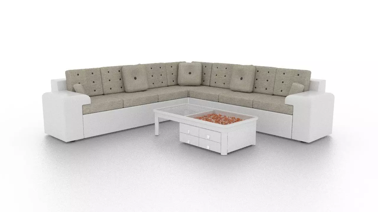 white sofa Free low-poly 3D model