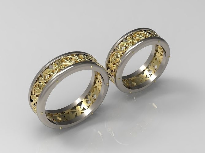 WEDDING RING SET N - 70 3D print model