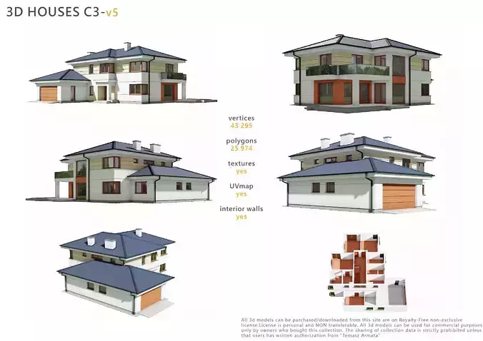 House C3V5 Low-poly 3D model