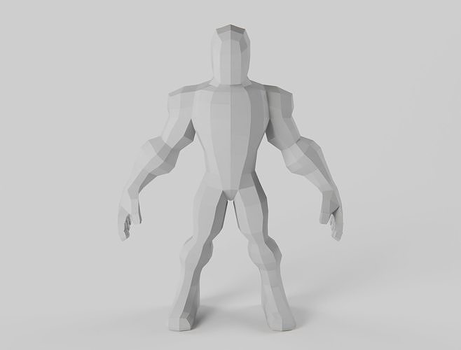 Base Mesh Stylized Character for Sculpting Ready Low-poly 3D model