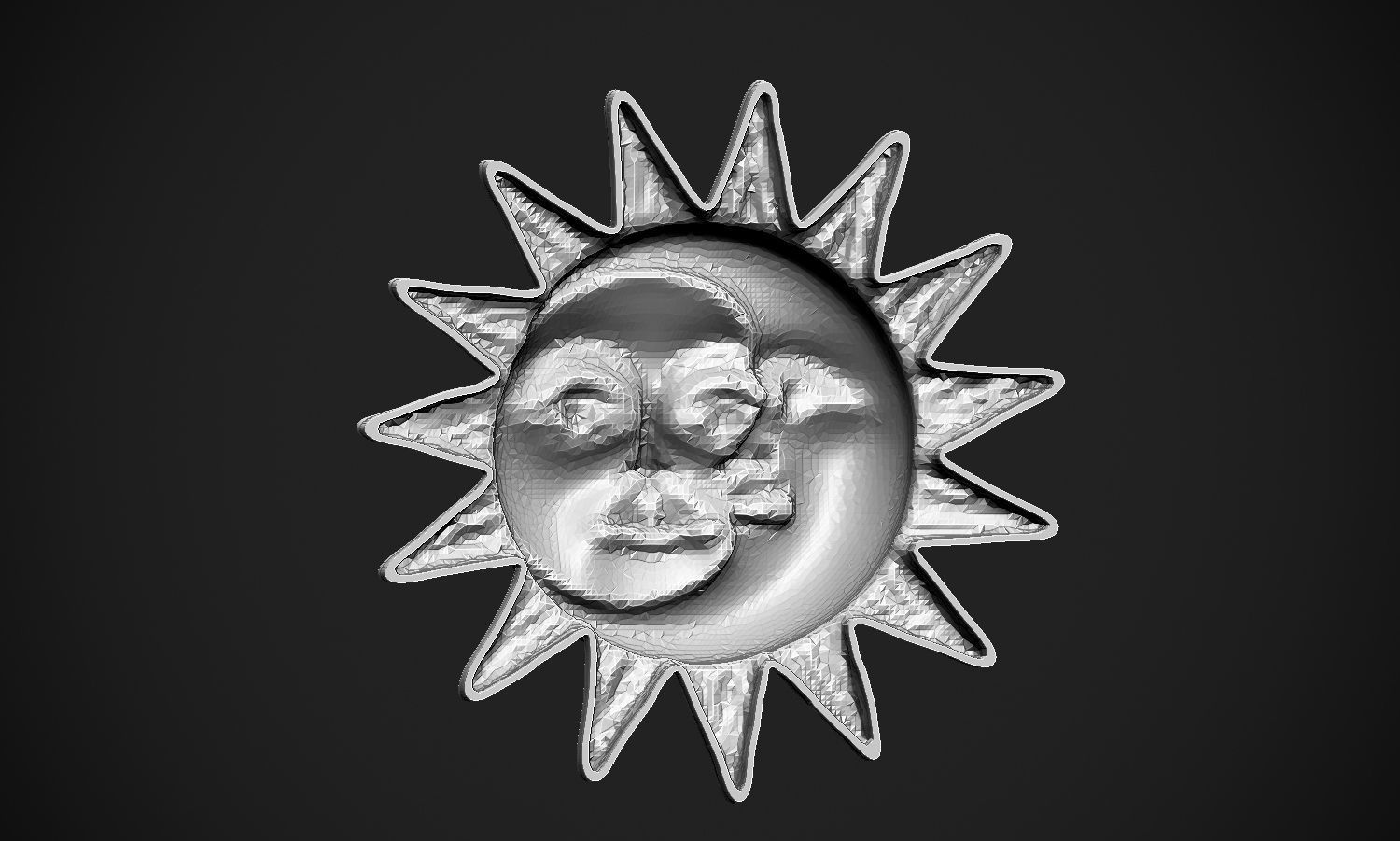 Sun and Moon Pendant 3D print model_19