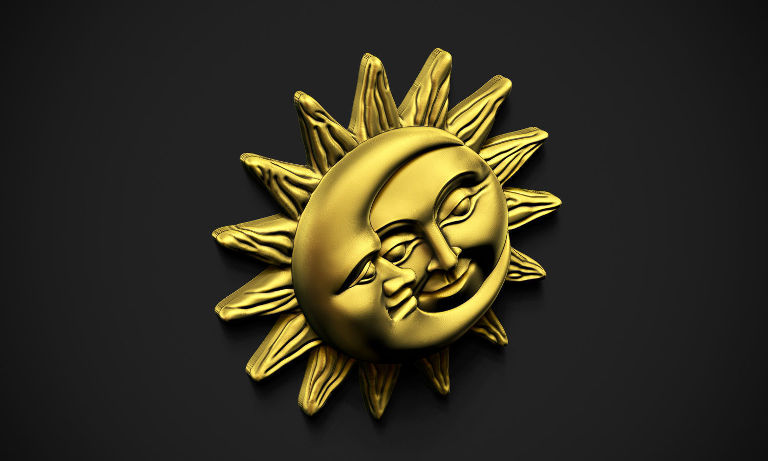 Sun and Moon Pendant 3D print model_5