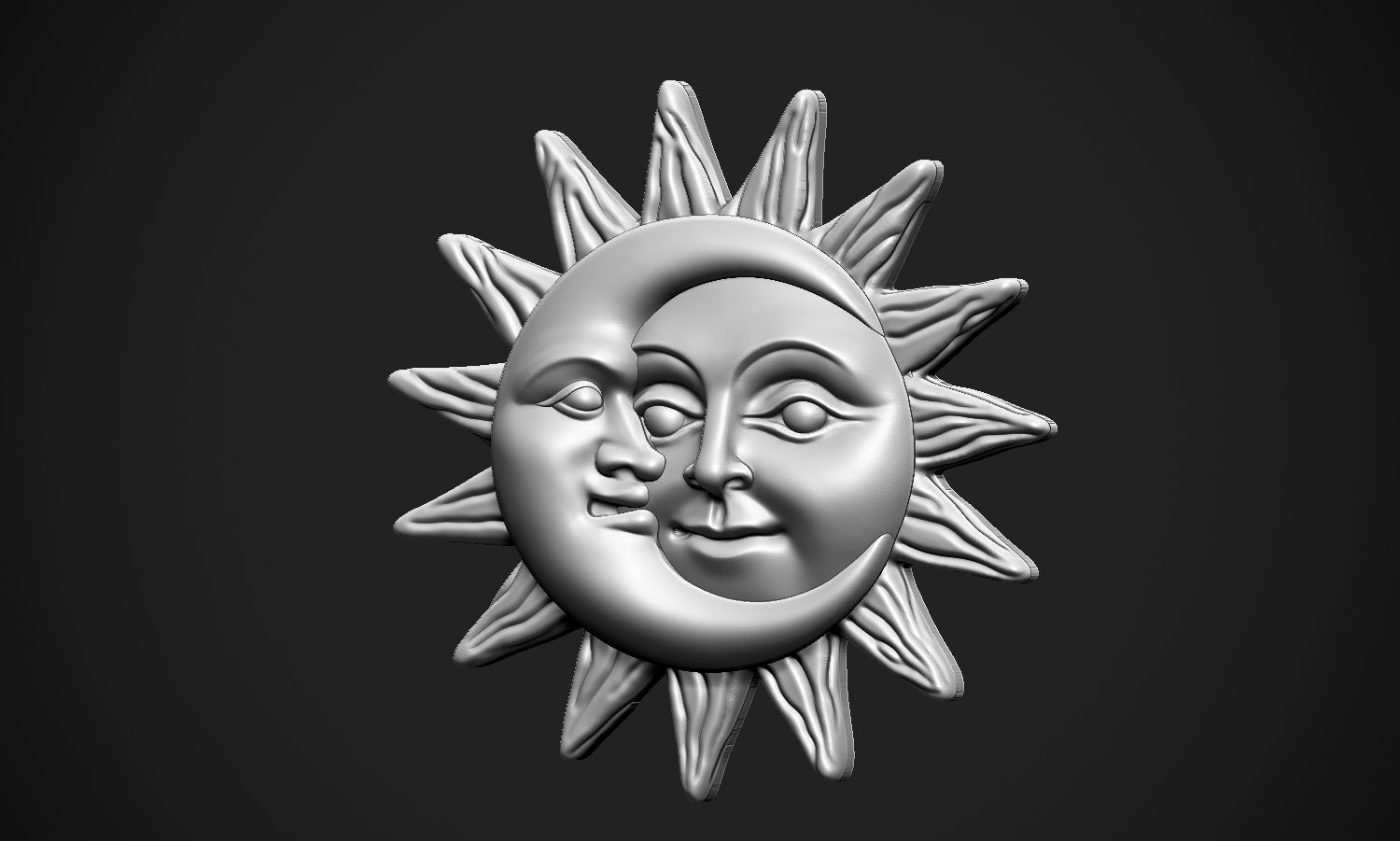 Sun and Moon Pendant 3D print model_25