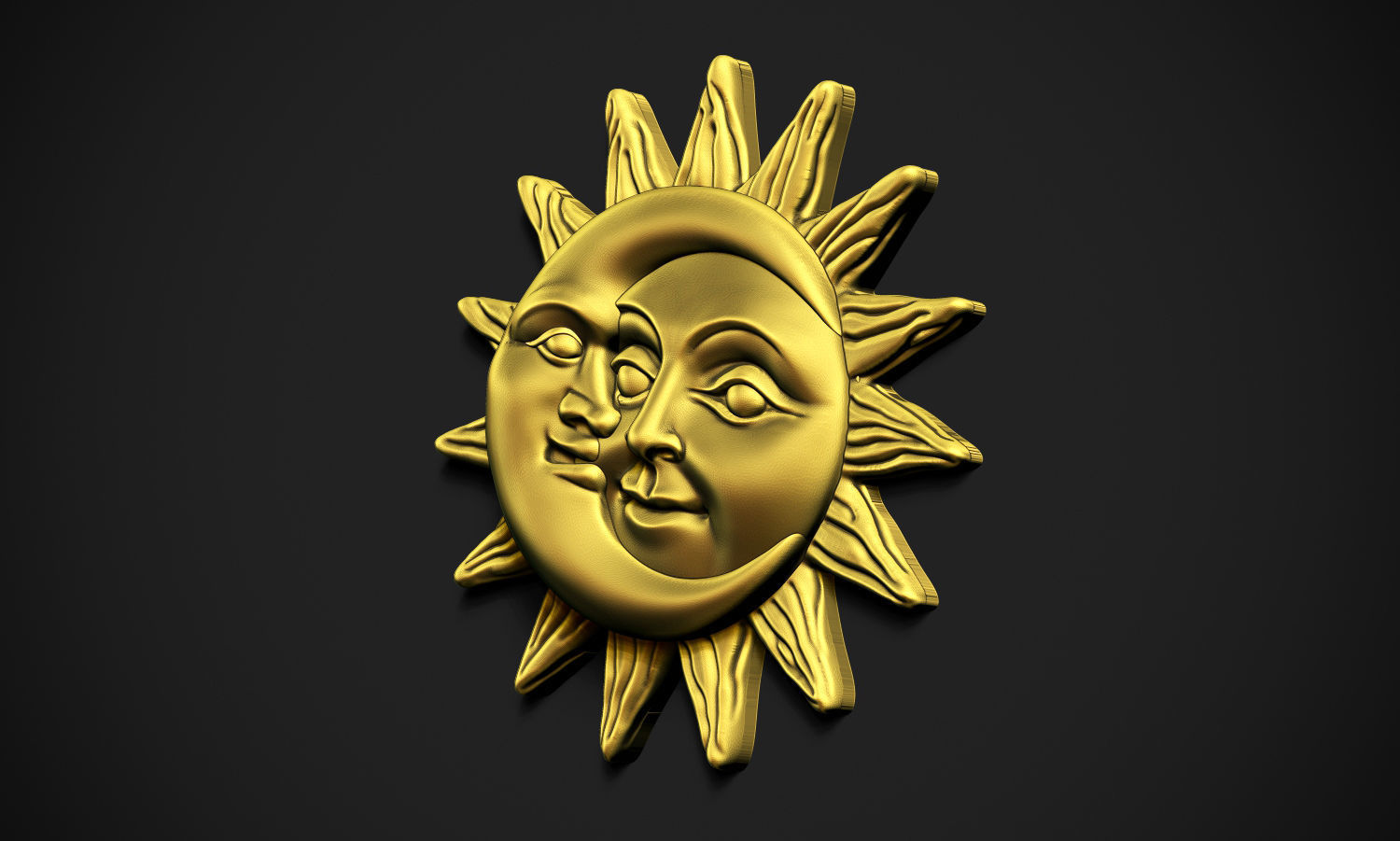 Sun and Moon Pendant 3D print model_7