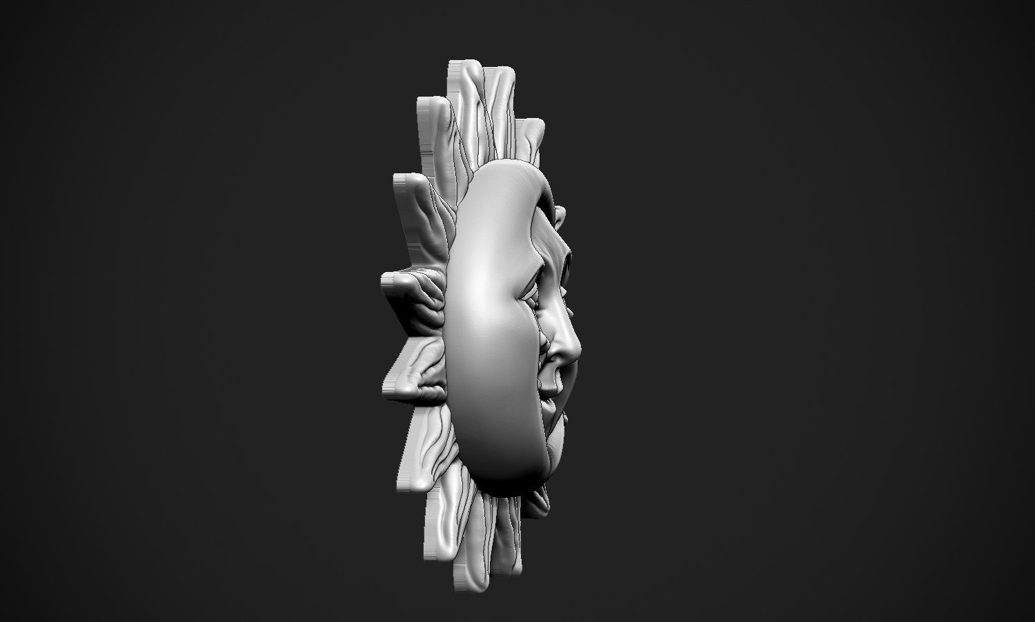 Sun and Moon Pendant 3D print model_14