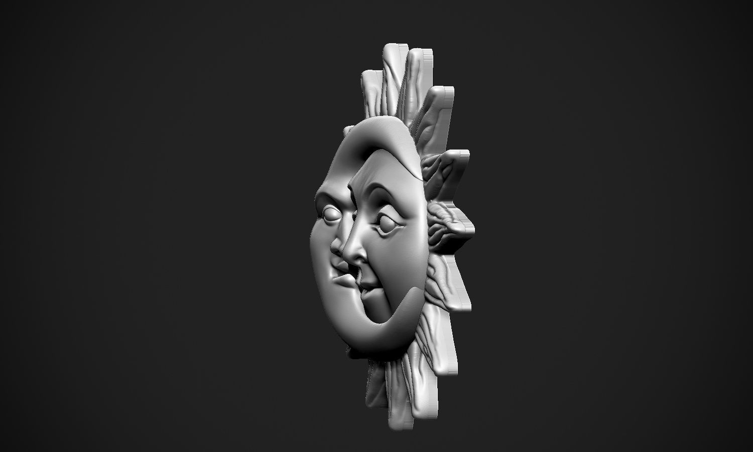 Sun and Moon Pendant 3D print model_23