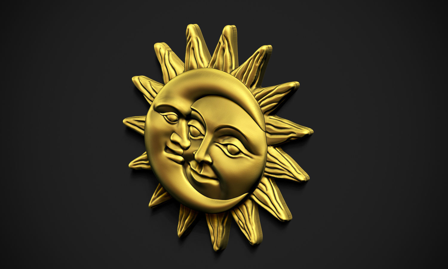 Sun and Moon Pendant 3D print model_8