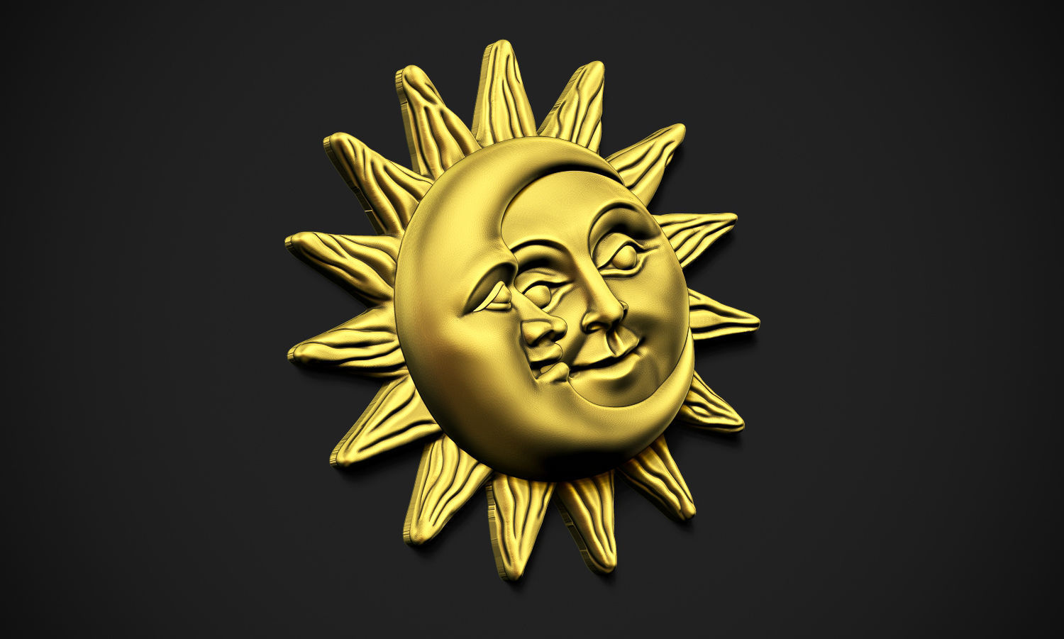 Sun and Moon Pendant 3D print model_4