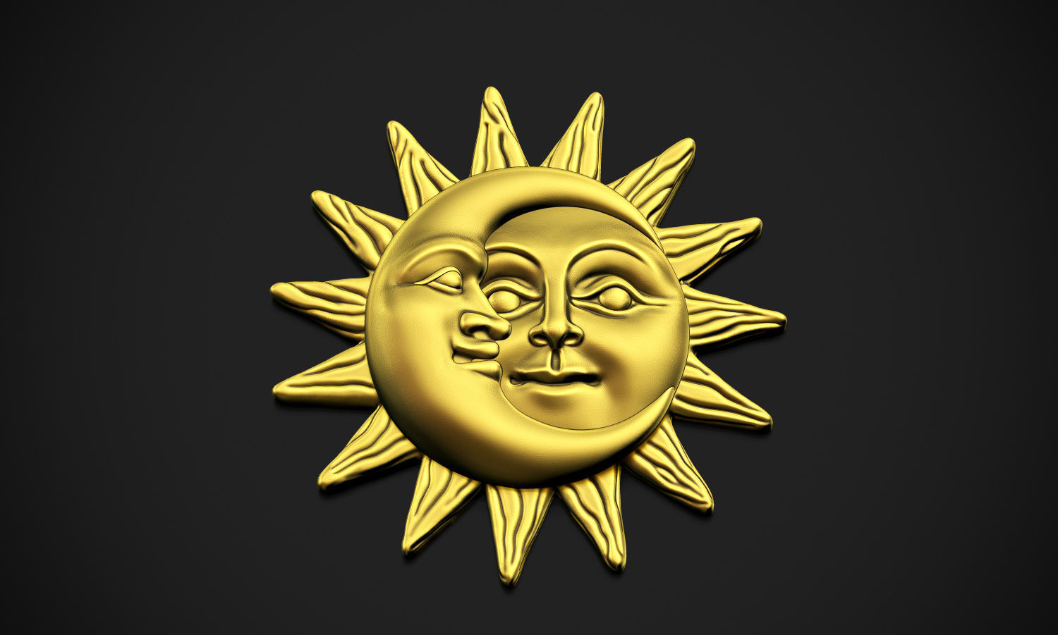 Sun and Moon Pendant 3D print model_2