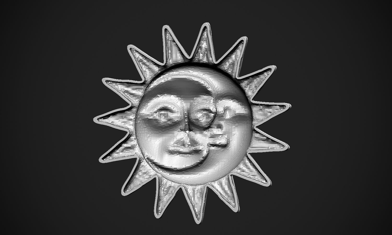 Sun and Moon Pendant 3D print model_18