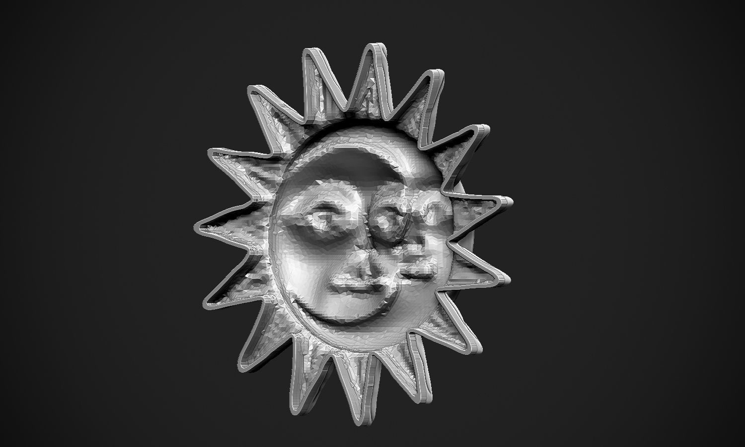 Sun and Moon Pendant 3D print model_17