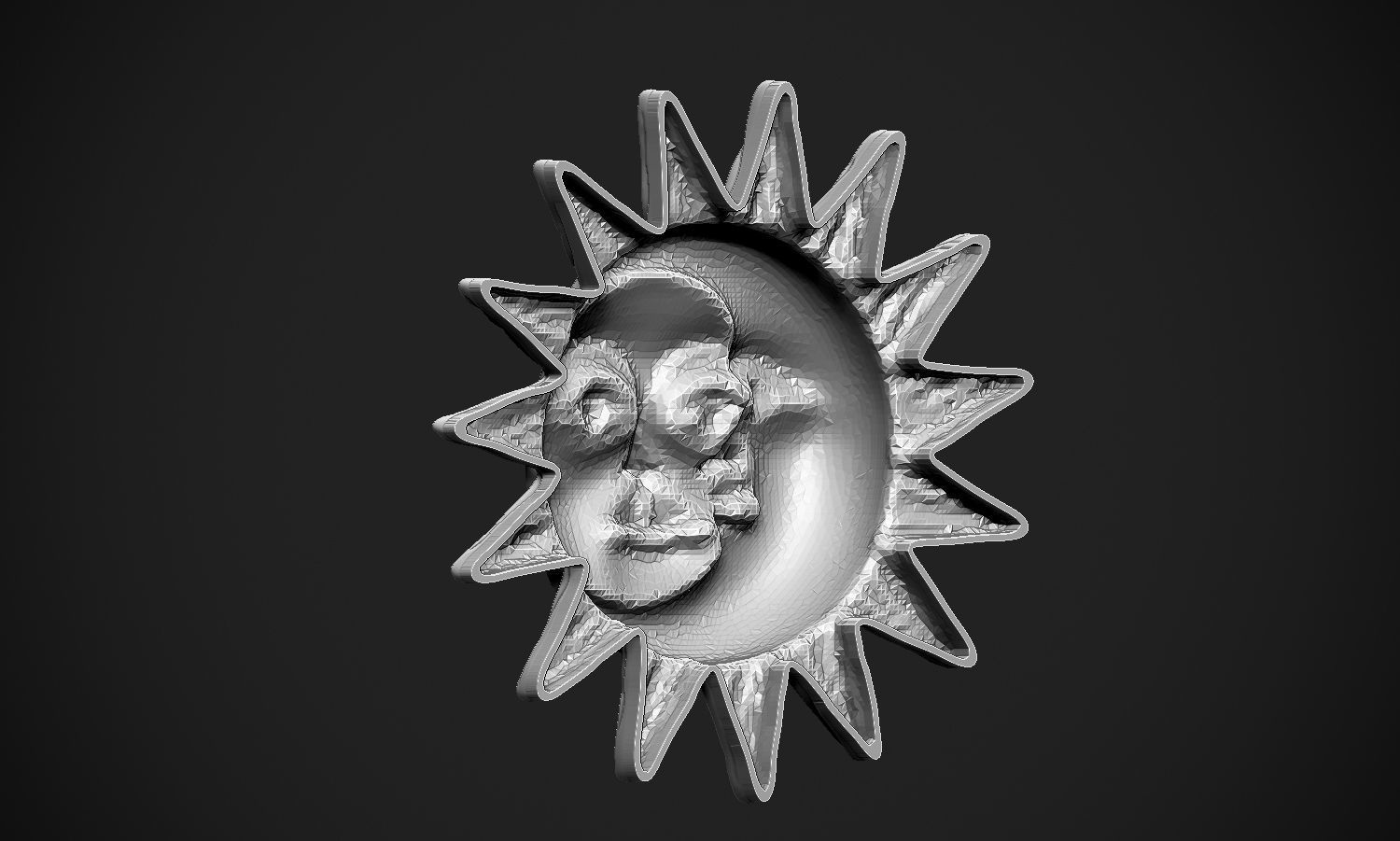 Sun and Moon Pendant 3D print model_20