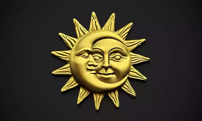 Sun and Moon Pendant 3D print model