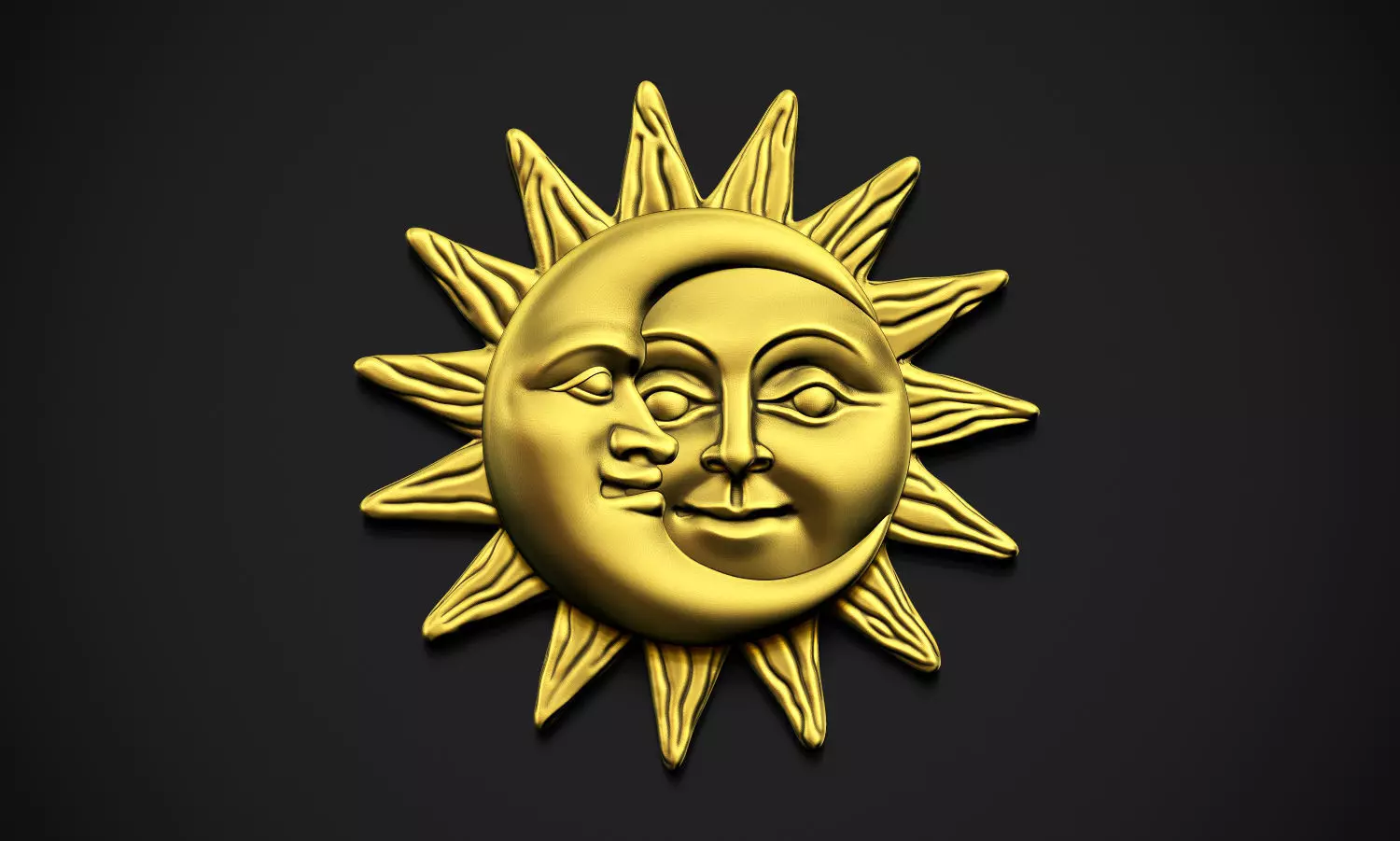 Sun and Moon Pendant 3D print model_0