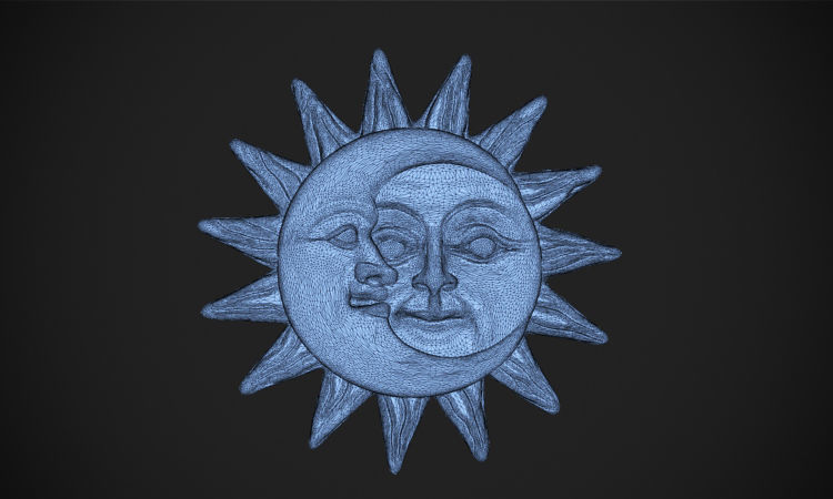 Sun and Moon Pendant 3D print model_9