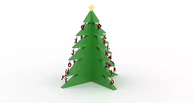Alphabetical Christmas Tree with One Feet Height 3D print model