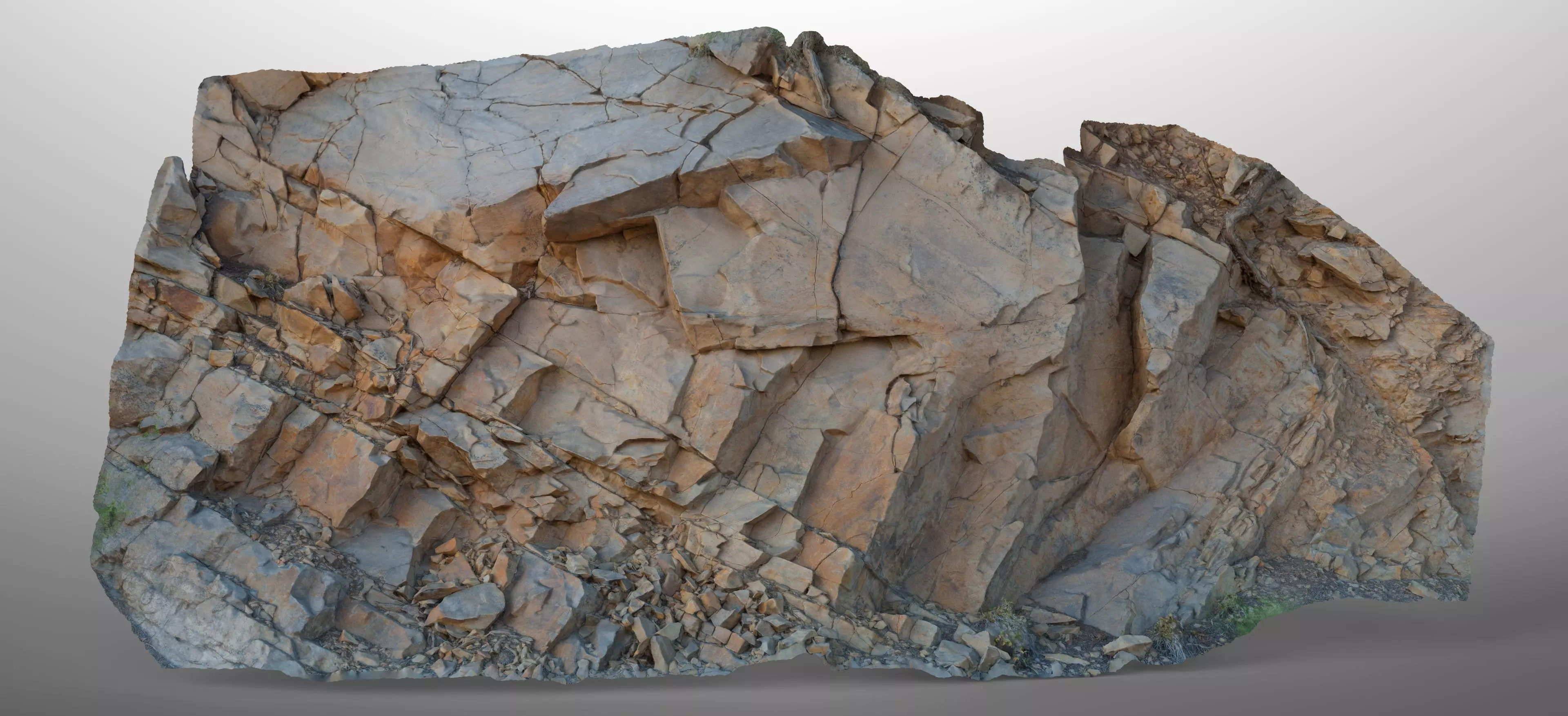 8K Cliff-Side Rock Formation 01 Low-poly 3D model_0