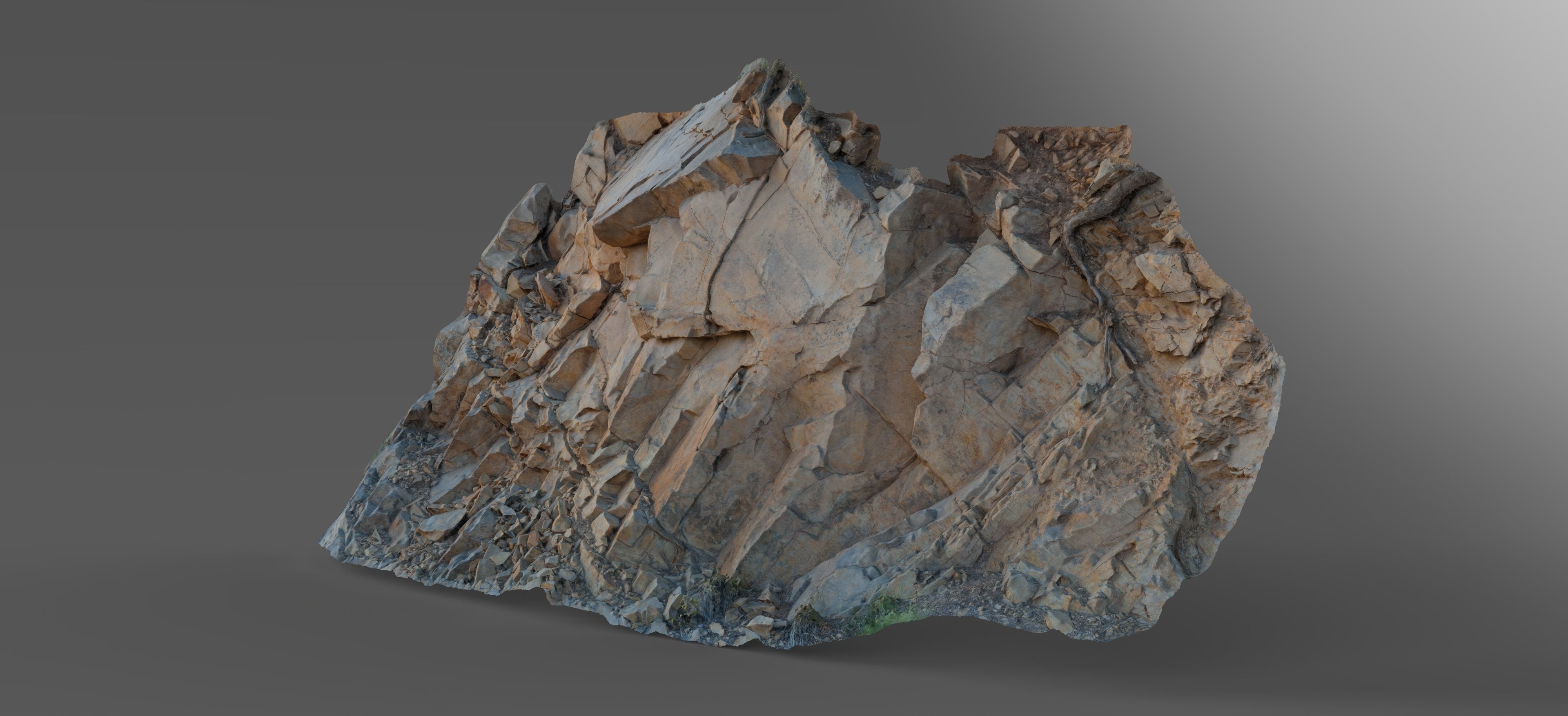 8K Cliff-Side Rock Formation 01 Low-poly 3D model_2