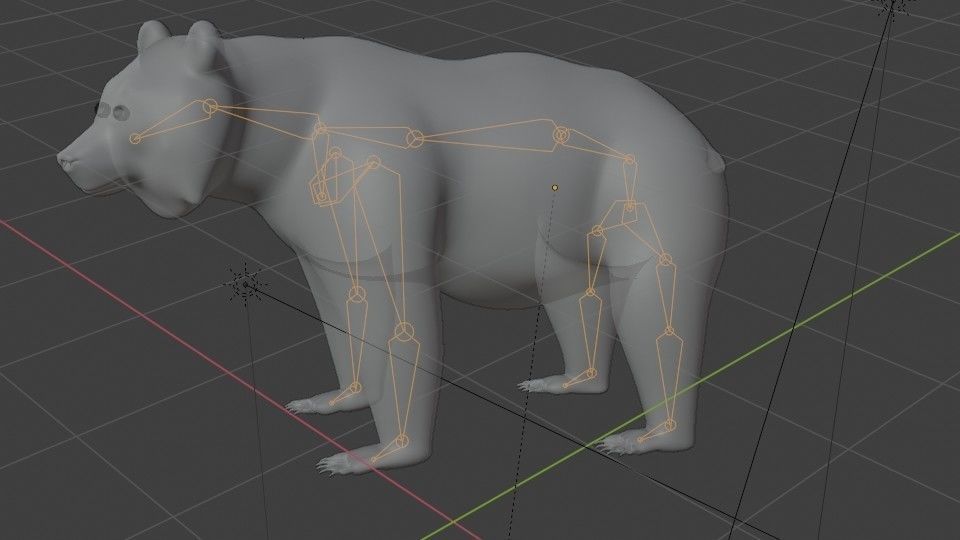Black Bear Low-poly 3D model_7