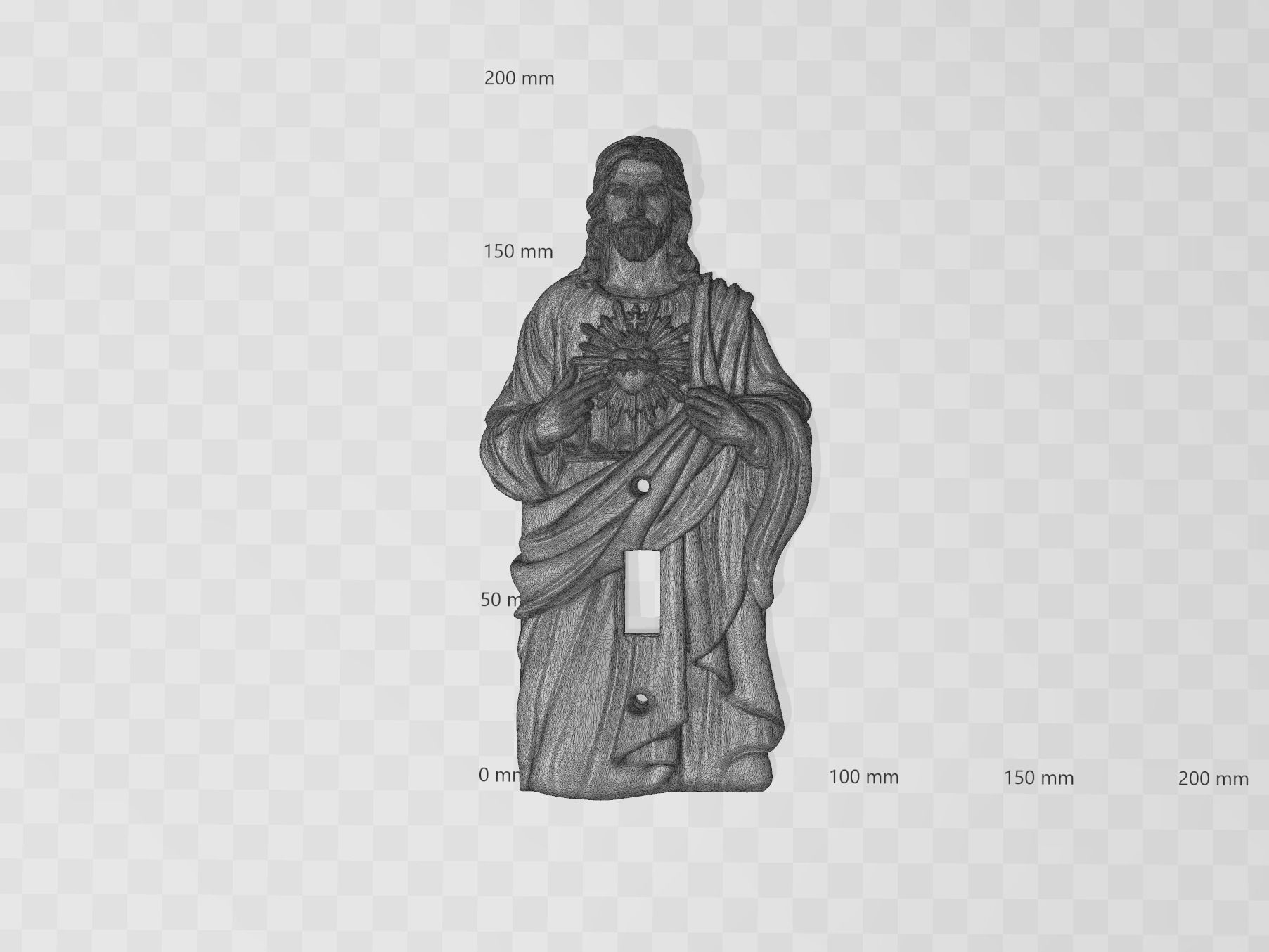 Jesus light switch cover 3D print model_9