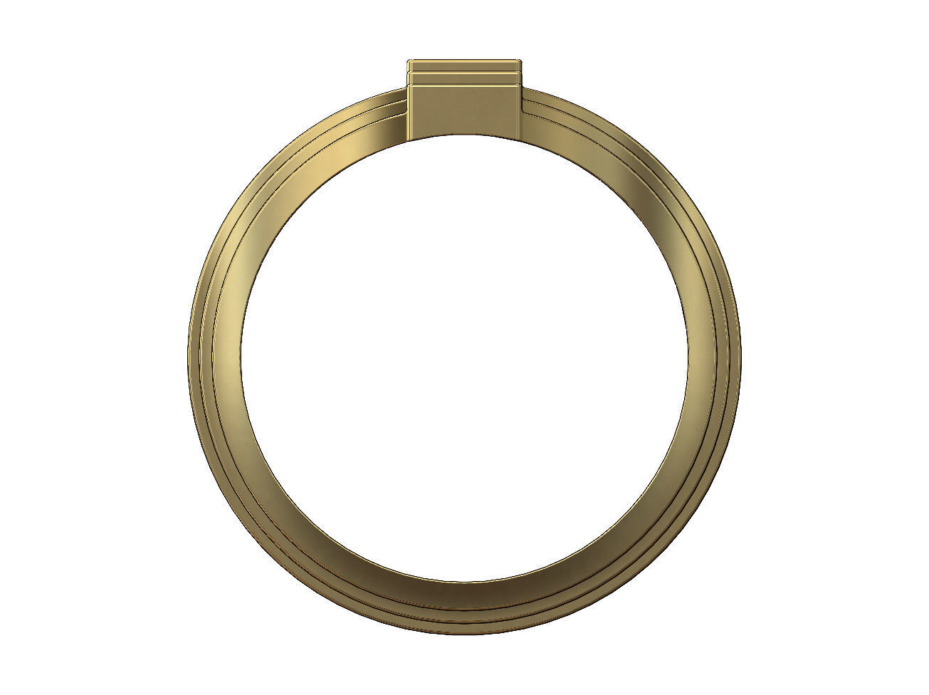 Engravable Rectangular signet ring 3D print model_4