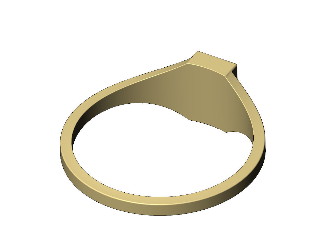 Engravable Rectangular signet ring 3D print model_9