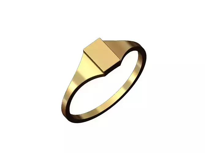 Engravable Rectangular signet ring