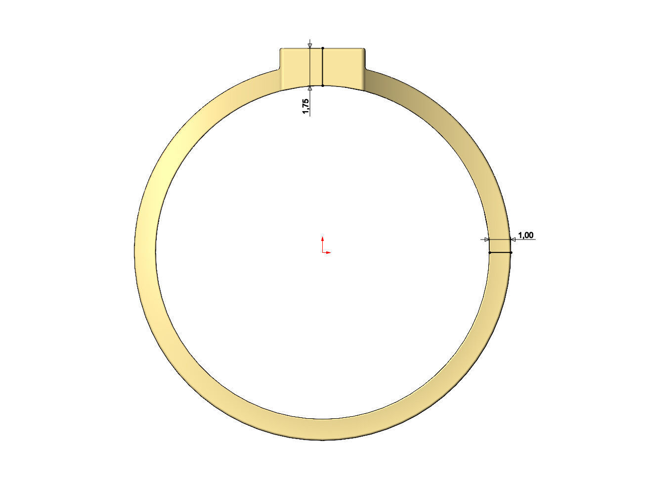 Engravable Rectangular signet ring 3D print model_6