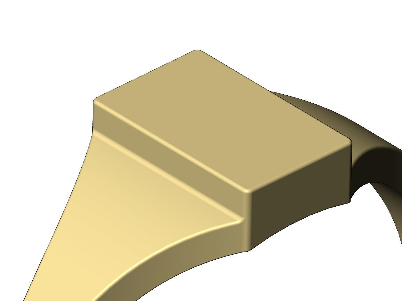Engravable Rectangular signet ring 3D print model_10