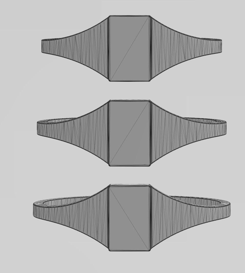 Engravable Rectangular signet ring 3D print model_14