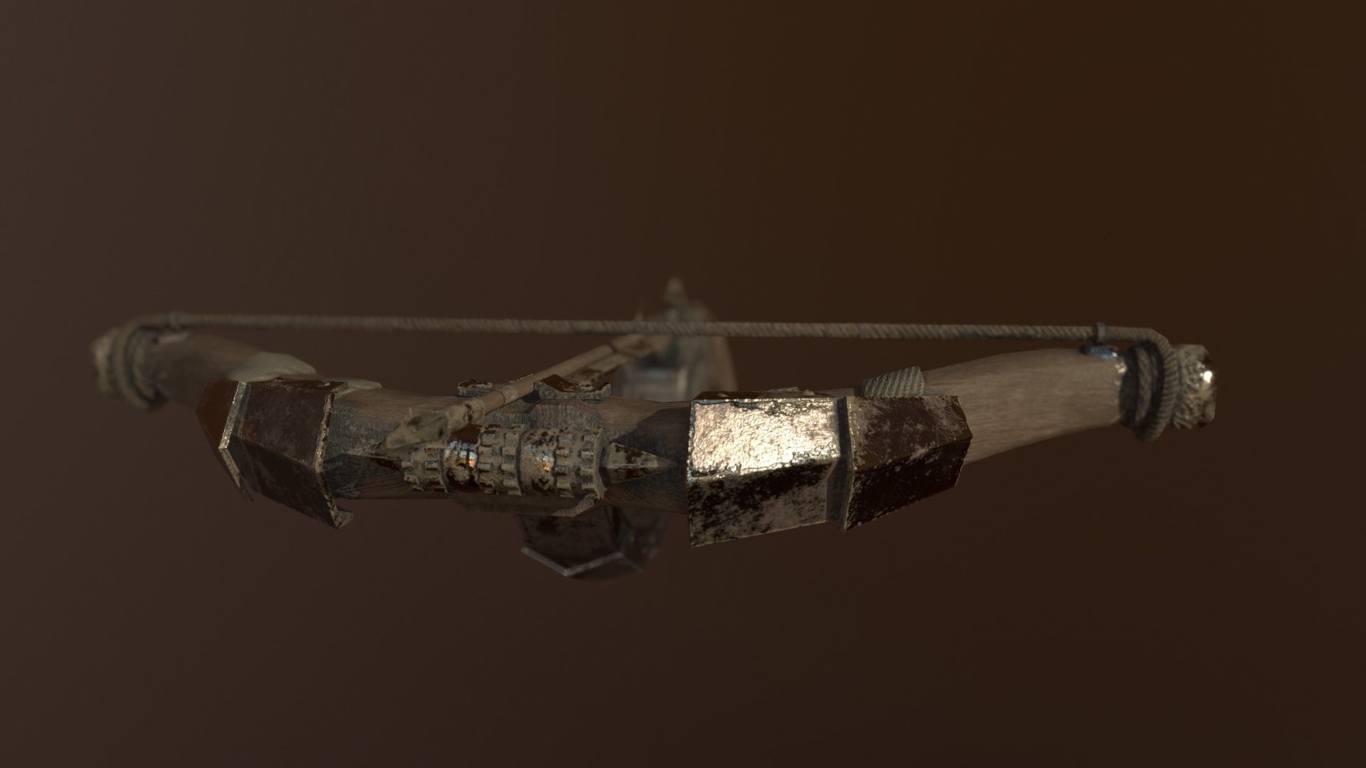One handed crossbow Low-poly 3D model_11