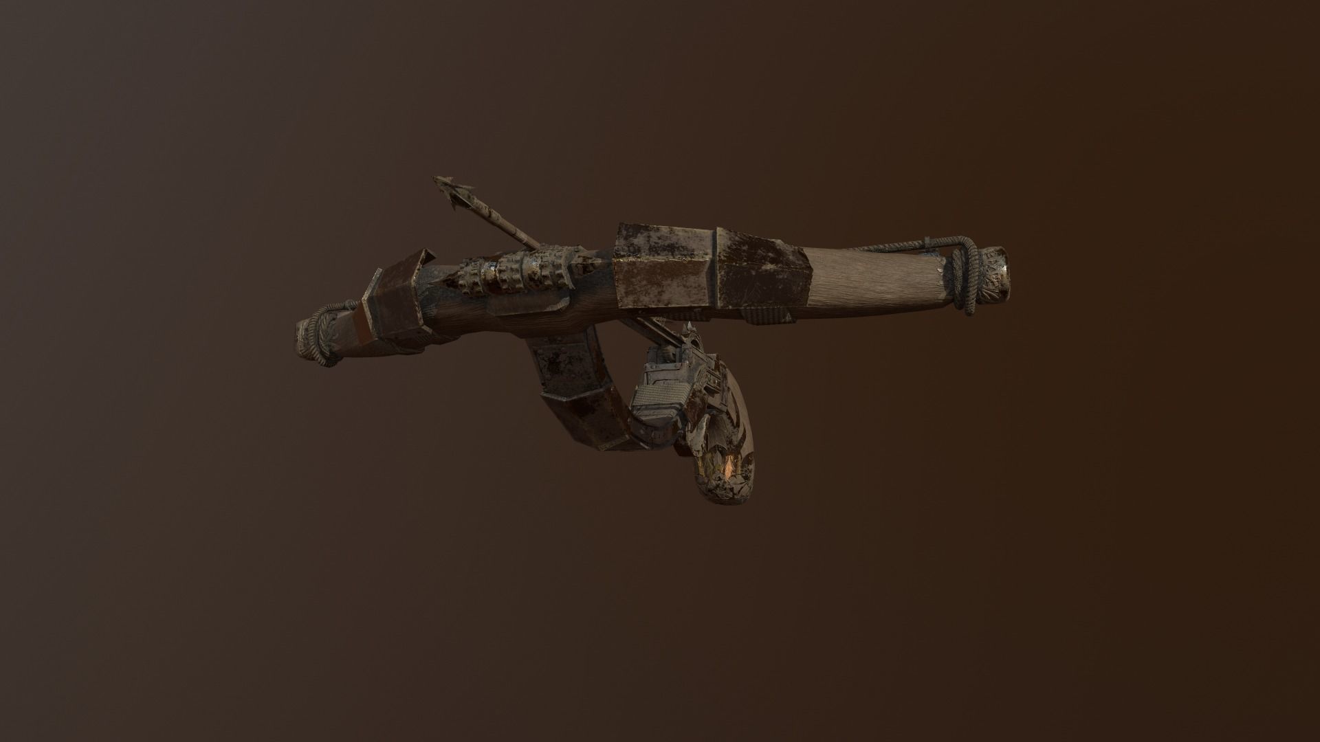 One handed crossbow Low-poly 3D model_17