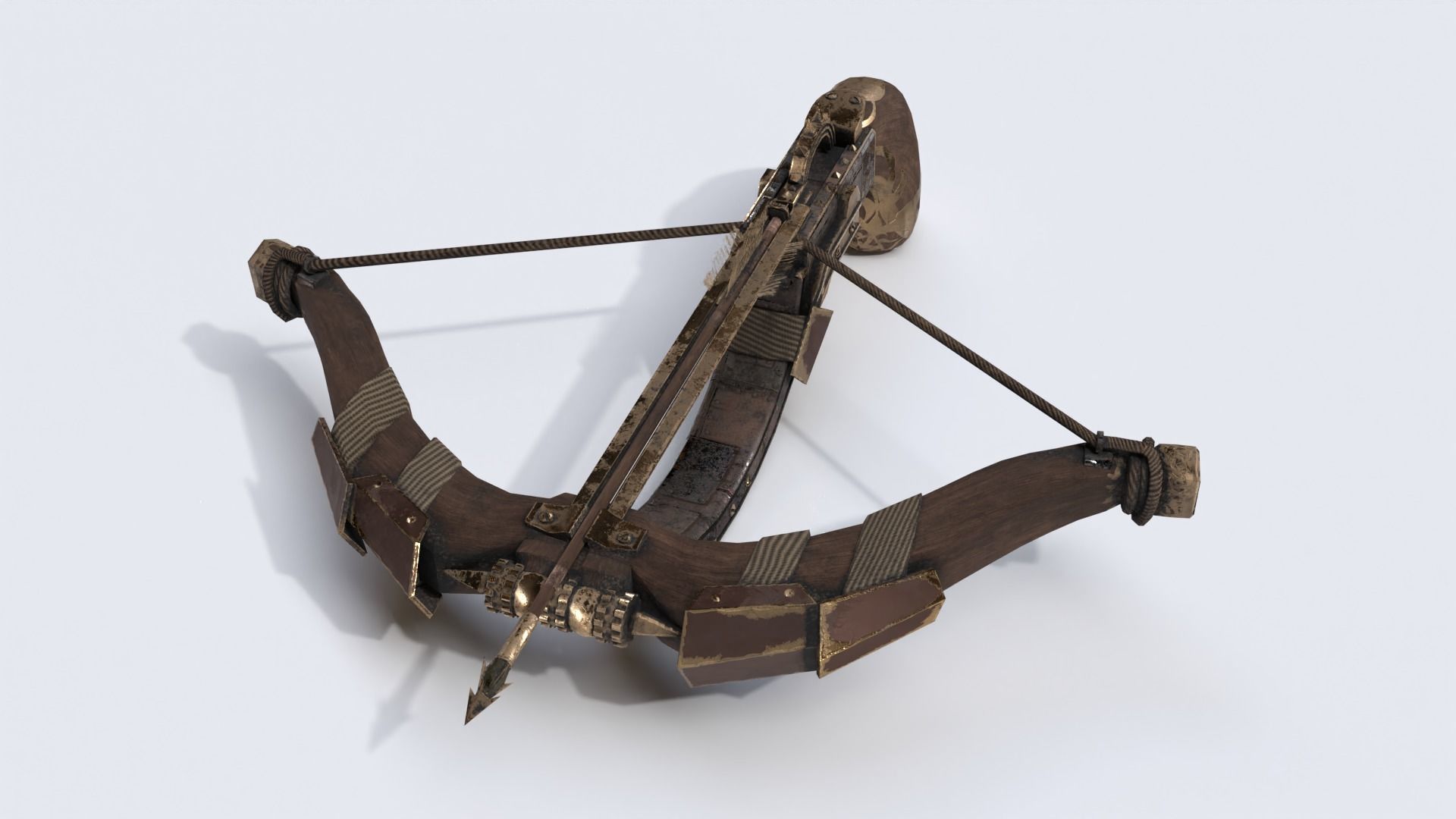 One handed crossbow Low-poly 3D model_3