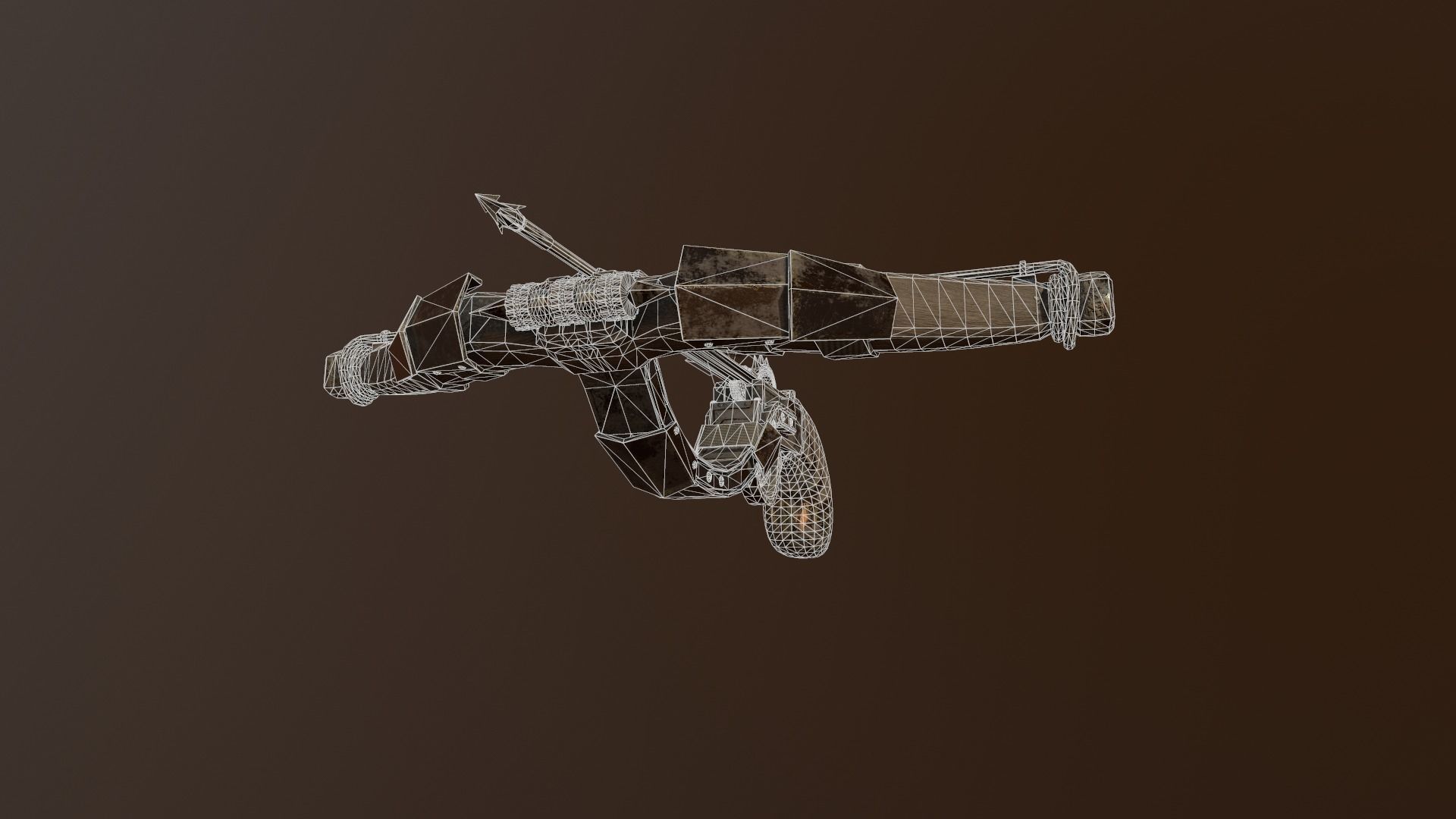 One handed crossbow Low-poly 3D model_19