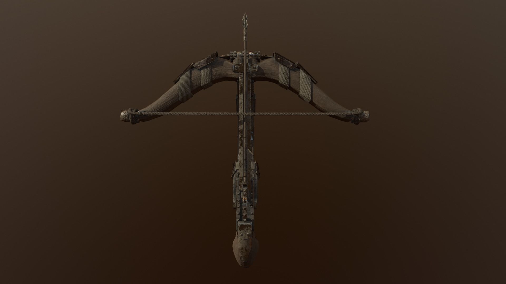 One handed crossbow Low-poly 3D model_15