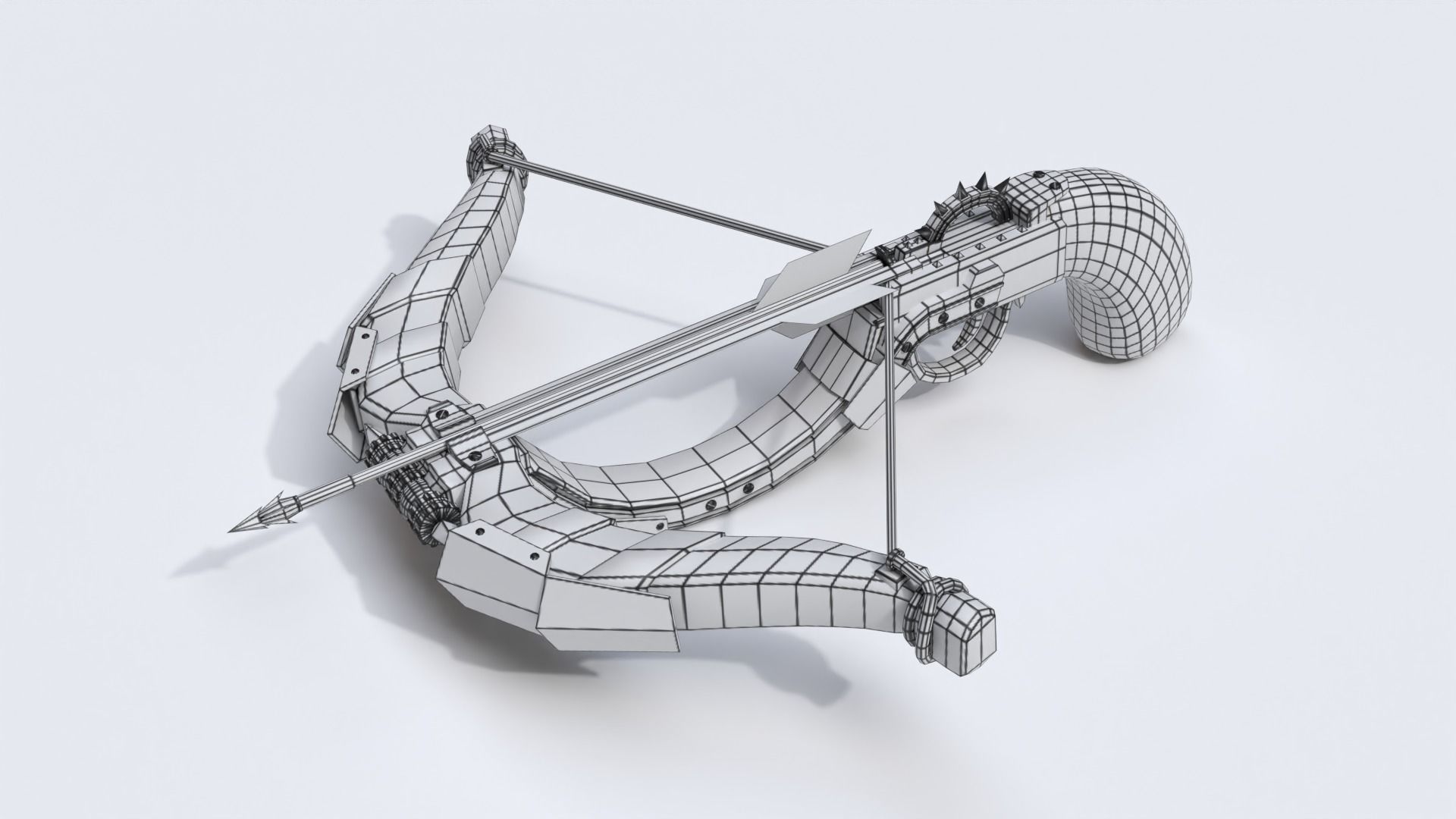 One handed crossbow Low-poly 3D model_6