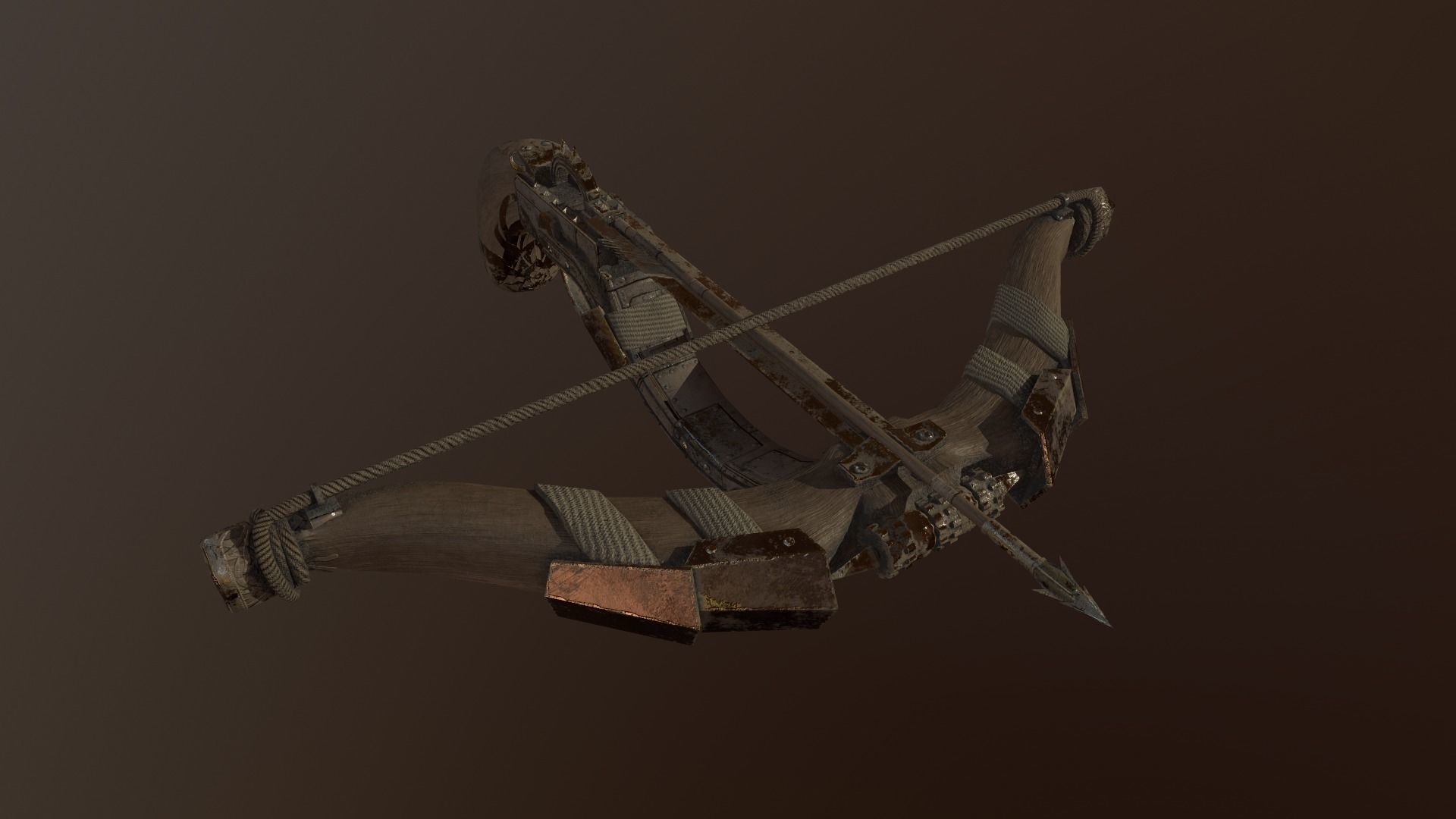 One handed crossbow Low-poly 3D model_21