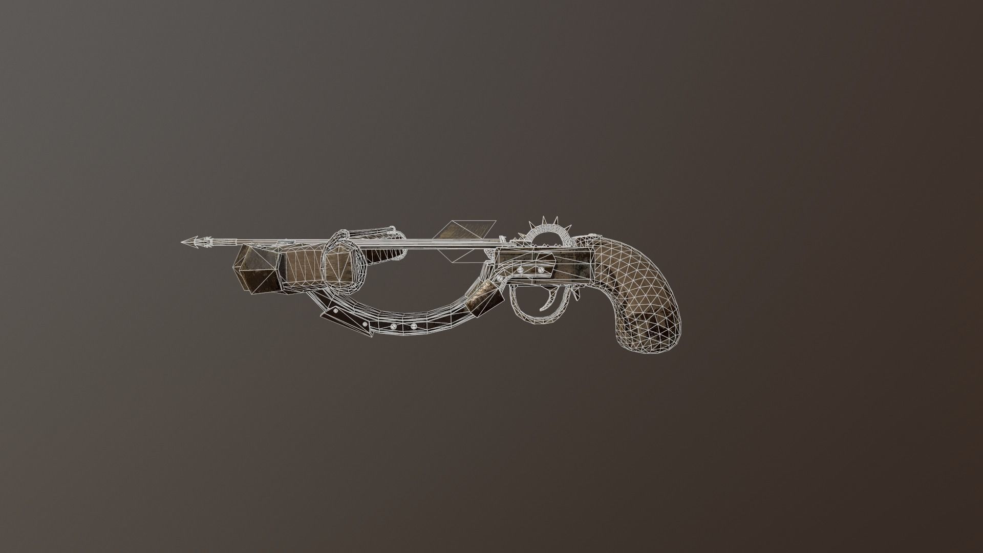 One handed crossbow Low-poly 3D model_18
