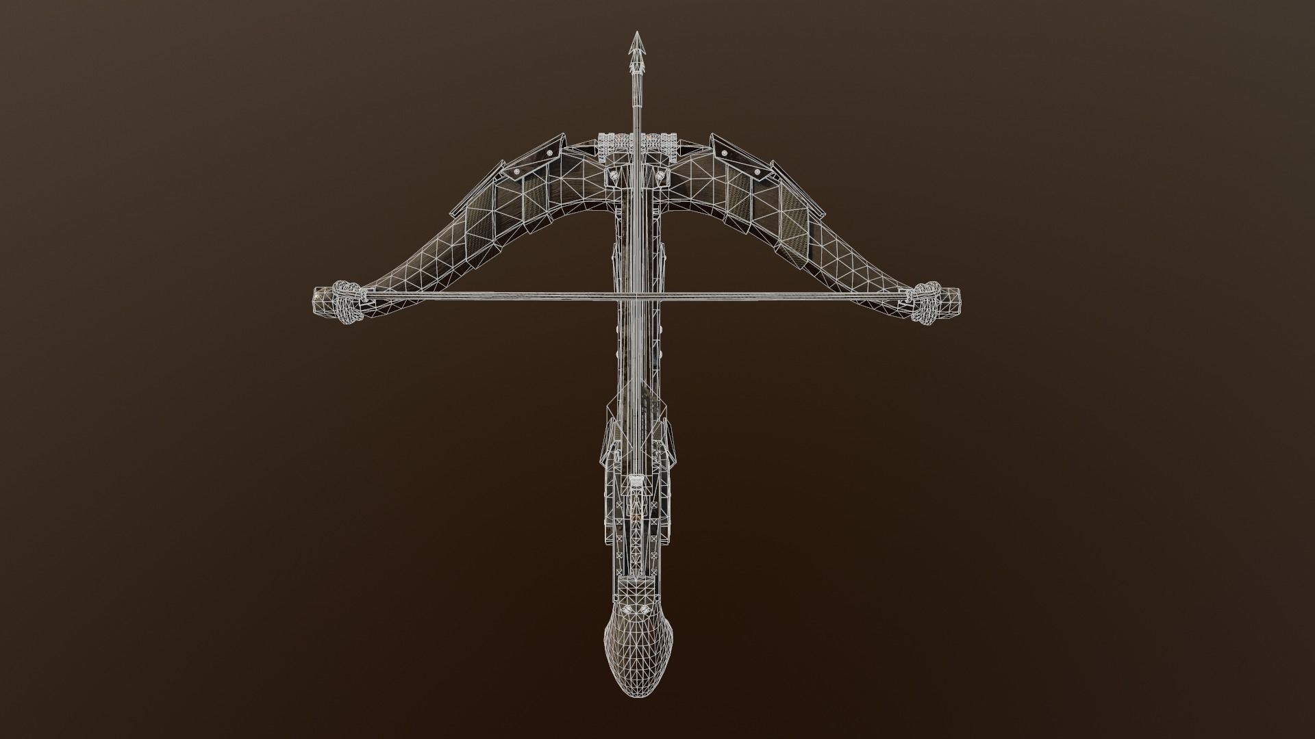 One handed crossbow Low-poly 3D model_20