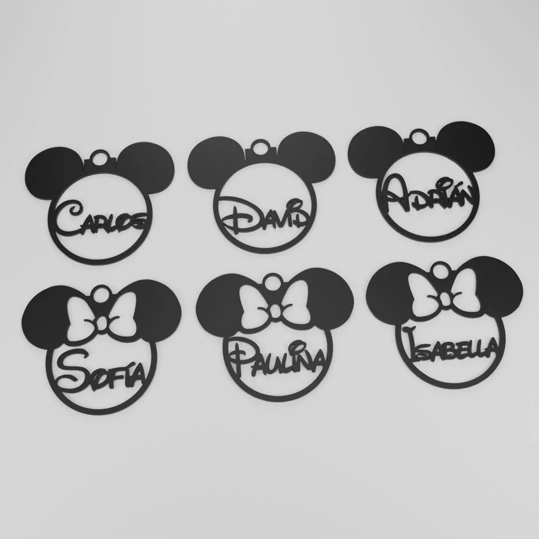 spheres christmas of Mickey and Minnie 3D print model 3D print model_0